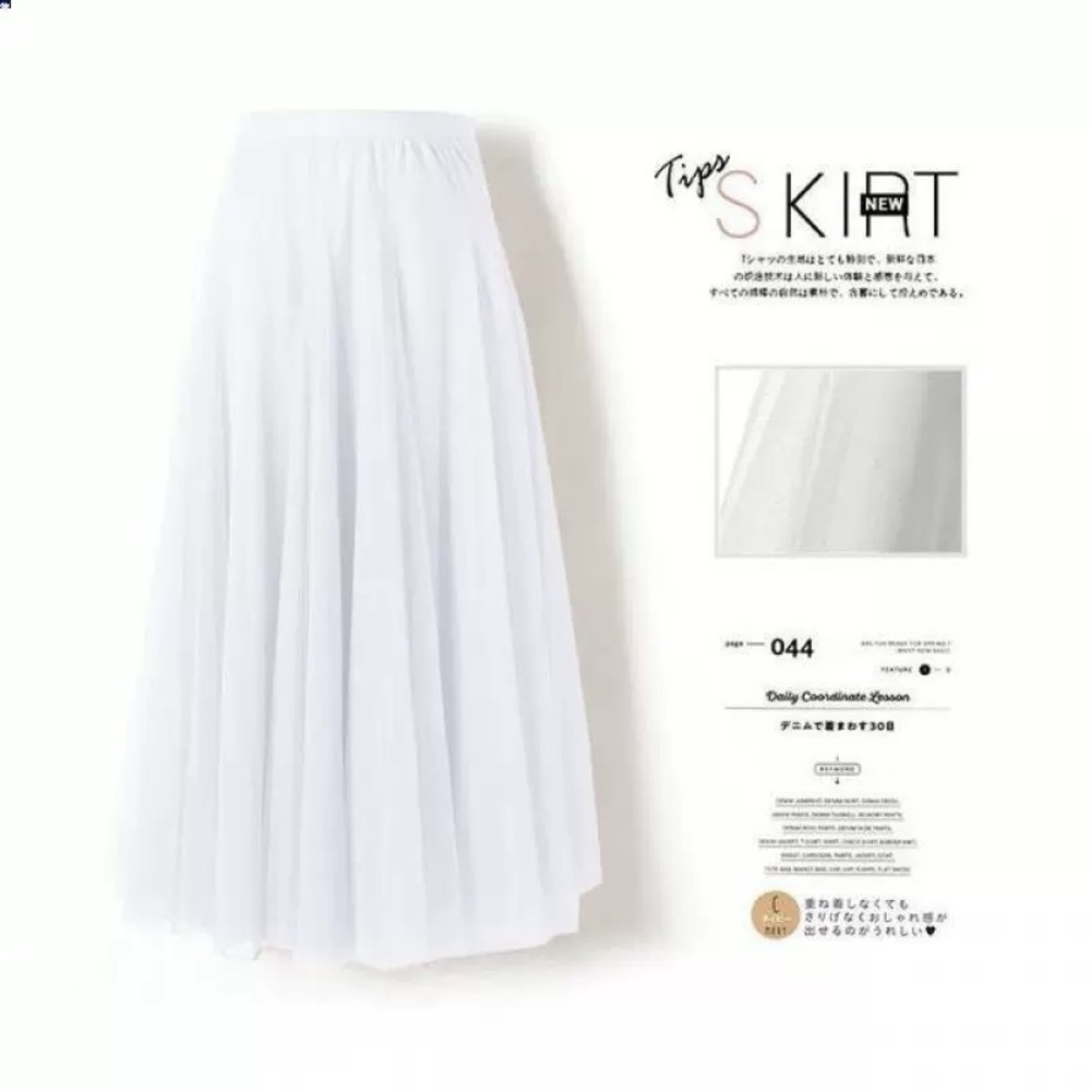 NEW White Tulle Mesh A-Line Midi/Maxi Skirt